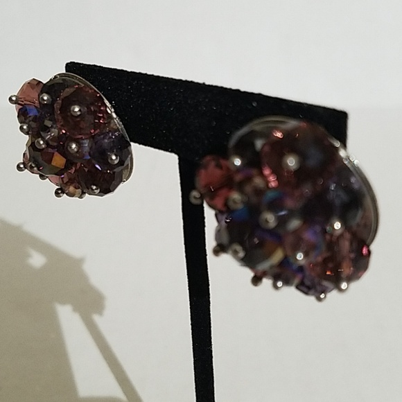 Bead cluster earrings J38 - Picture 3 of 6
